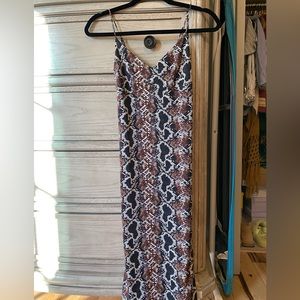 Veronica M snake print slip dress